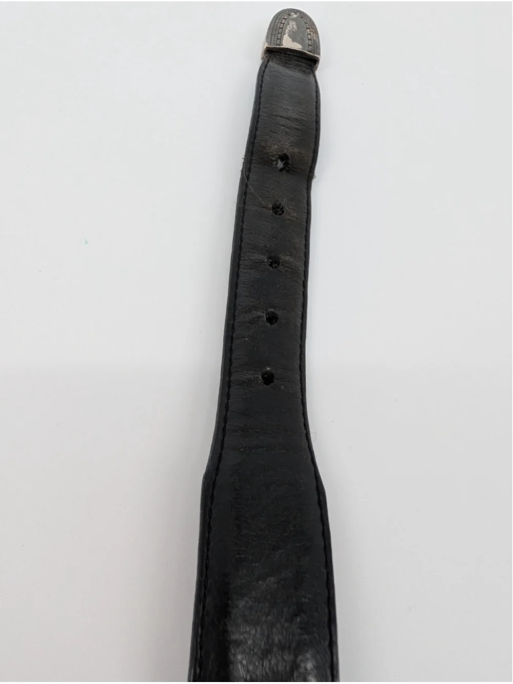 Vintage 1993 Onyx by Brighton 74803 Black Leather Rope Stitch Western Belt 40